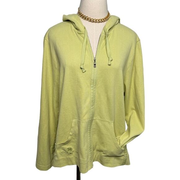 Tommy Bahama 100% cotton Cozy Island Zip Front Hoodie Sweatshirt green size XL - Picture 7 of 7